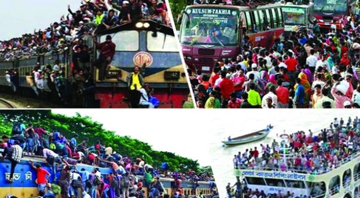 ঘরমুখো মানুষের সঙ্গে ঢাকা ছাড়ল ৭৩ লাখ সিমও